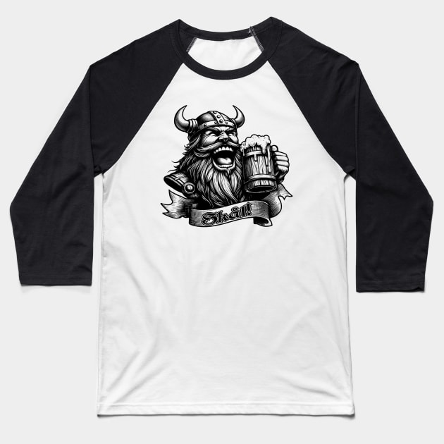 The Vikings Party | Happy Vikings Baseball T-Shirt by VISUALUV